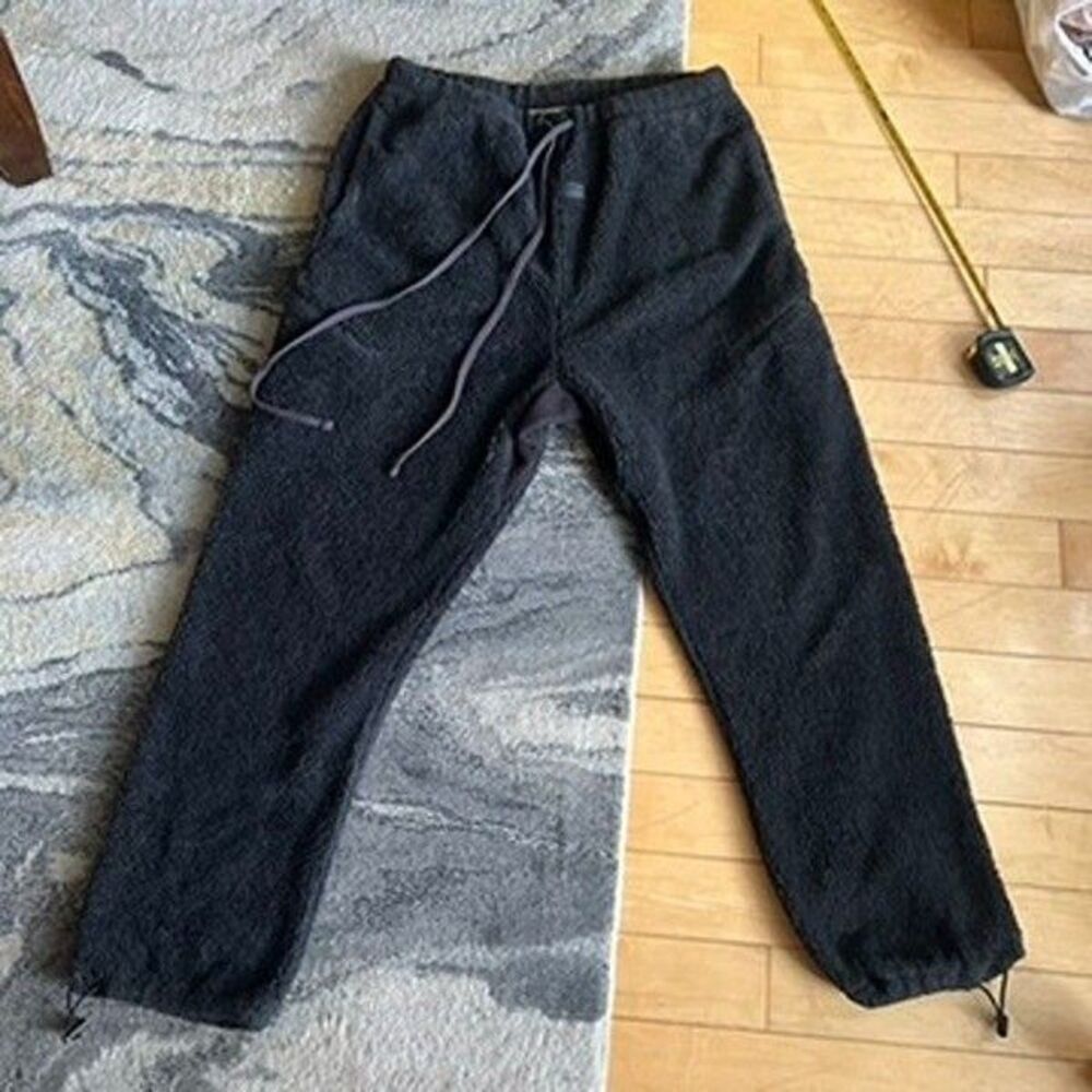 Fear Of God Essentials Logo Patch Black Sherpa Fleece Lounge Pants Mens Size 2XL